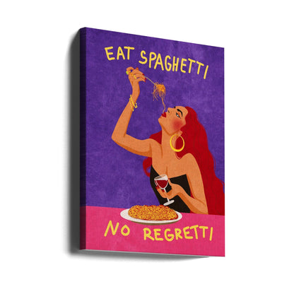 Wandbild Spaghetti essen – kein Bedauern