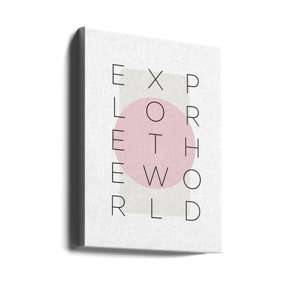 Wandbild Erkunde die Welt - rosa