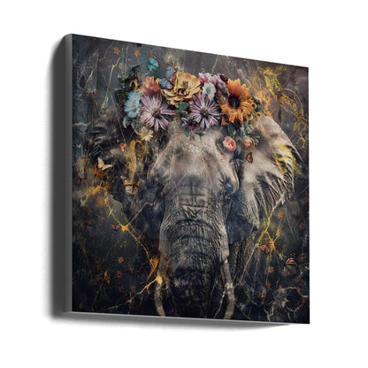Wandbild Elefant Tier Vintage Kunst Illustration Wandbild 01