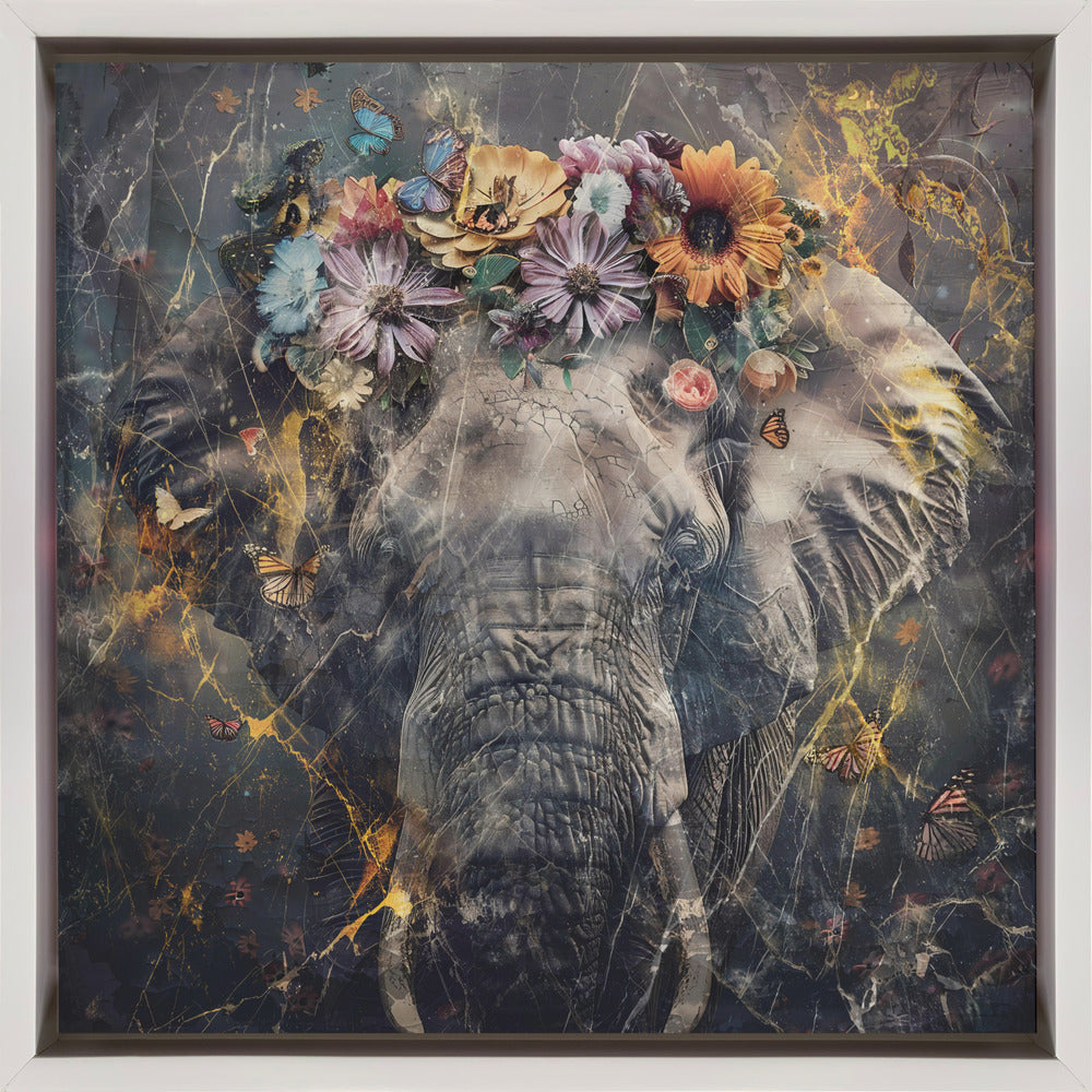Wandbild Elefant Tier Vintage Kunst Illustration Wandbild 01