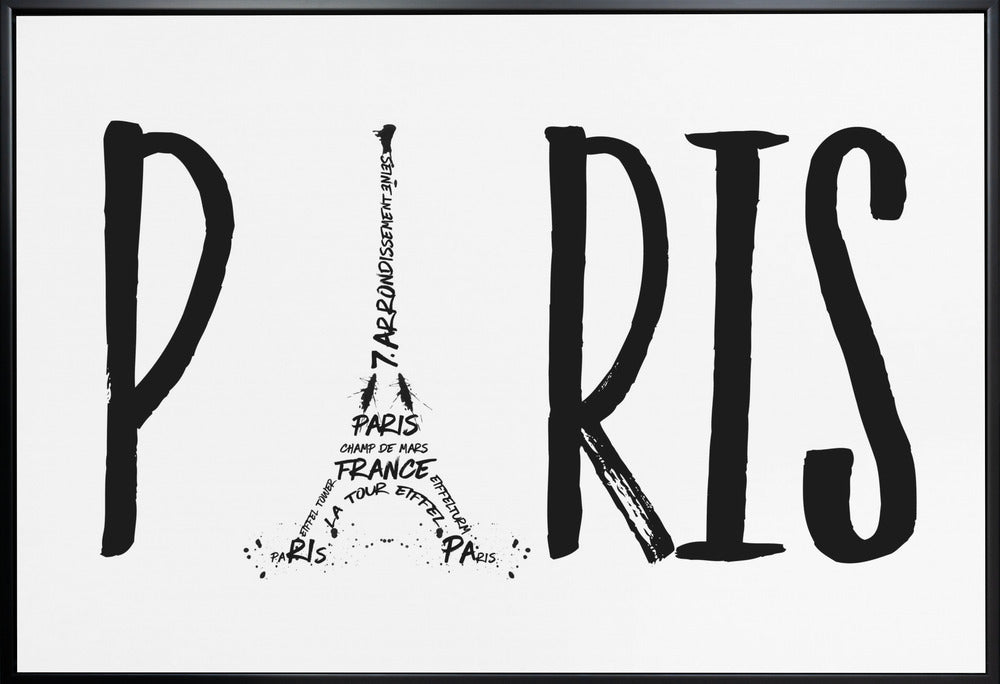 Wandbild PARIS Typografie