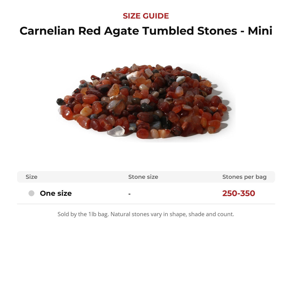 Carnelian Red Agate Tumbled Stones - Mini