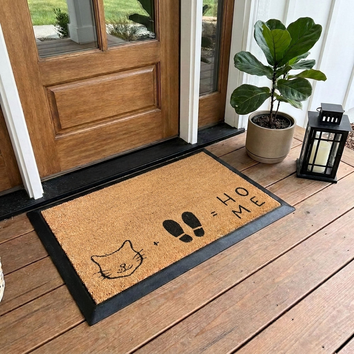 cat+feet=home rectangular doormat set