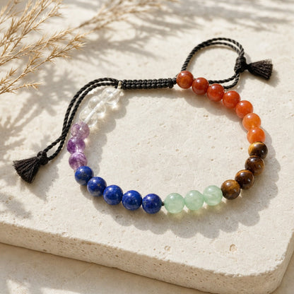 Chakra Stones Round Bracelet - 8mm