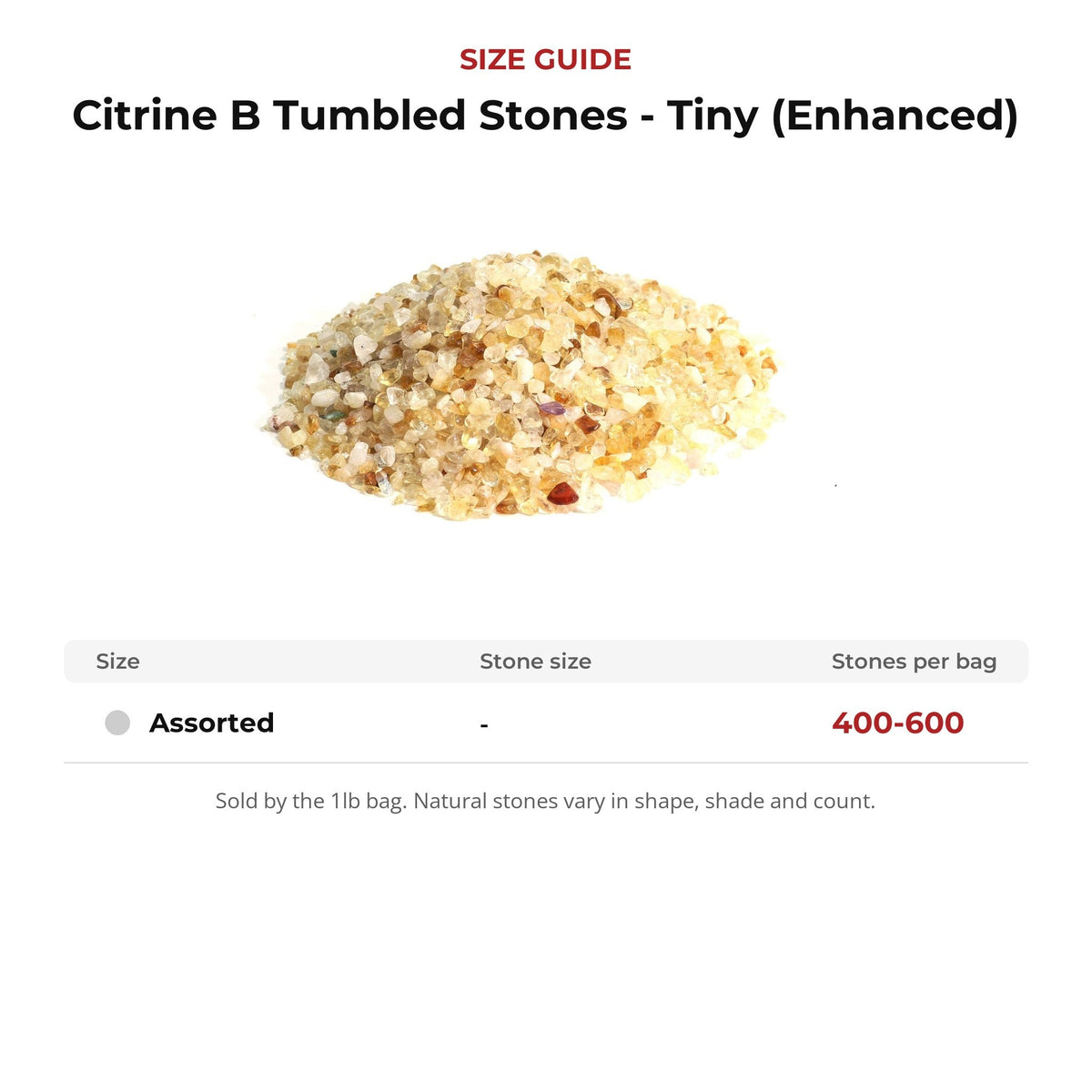 Citrine B Tumbled Stones - Tiny (Enhanced)