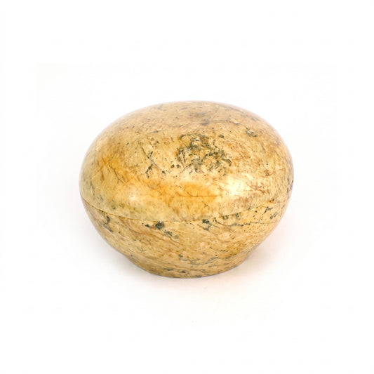 Soapstone Trinket Box - Round Top Varnished 3"