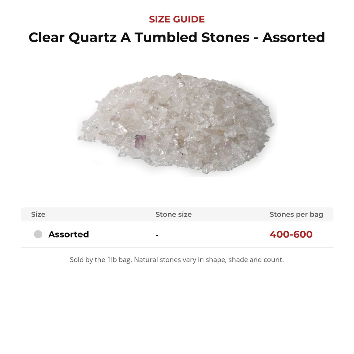Clear Quartz A Tumbled Stones - Assorted