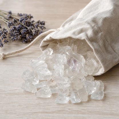 Clear Quartz B Tumbled Stones - Semi-Polished