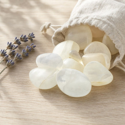 Aragonite White Tumbled Stones