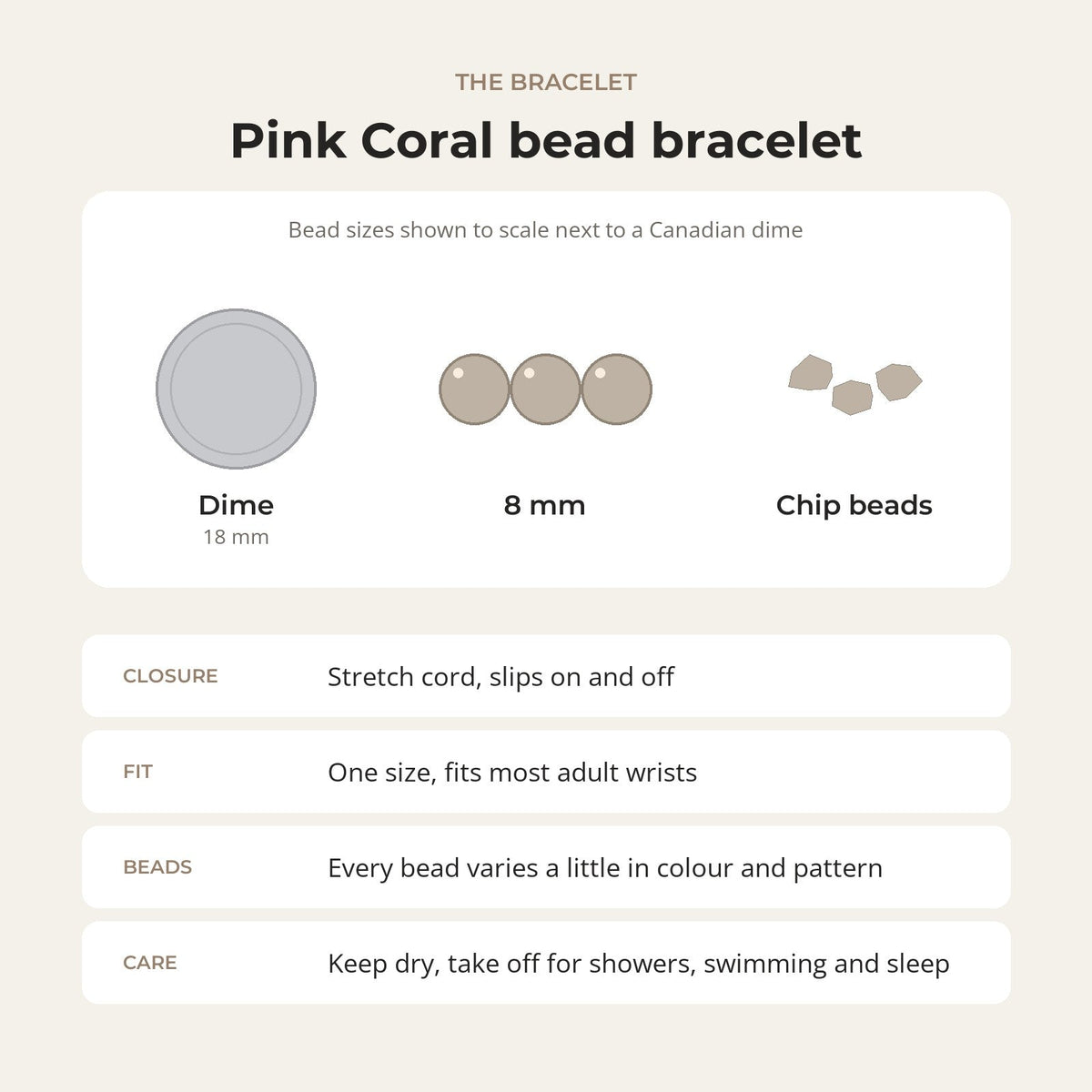Pink Coral Bead Bracelet (Enhanced)