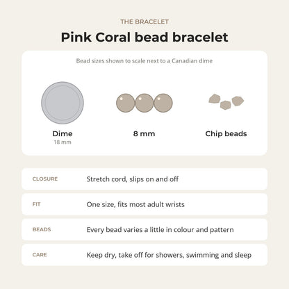 Pink Coral Bead Bracelet (Enhanced)