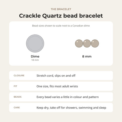 Crackle Quartz Round Bracelet - 8mm