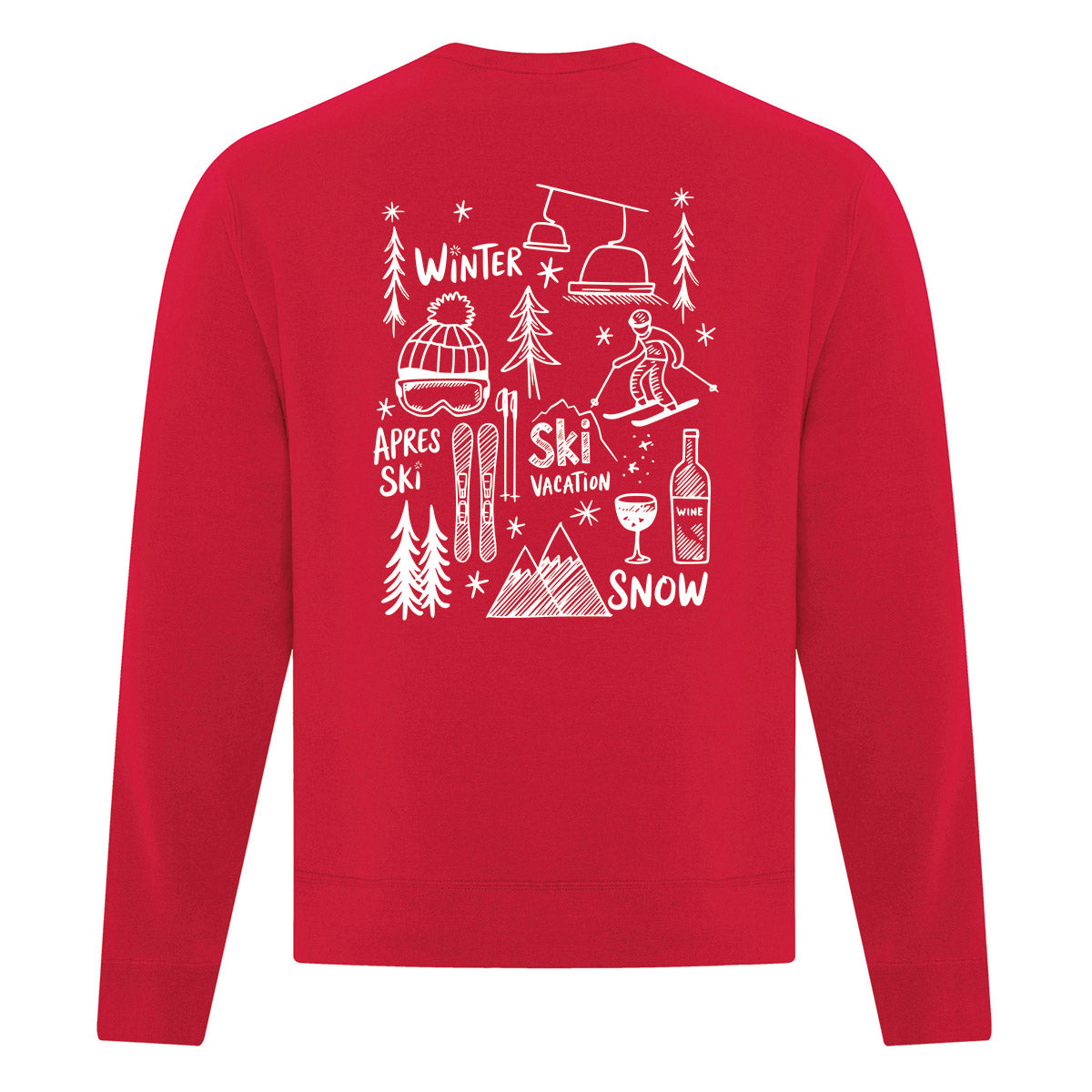 Crewneck Ski Doodles imprimé