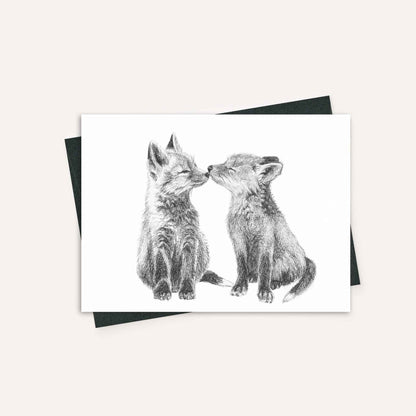 Cute Baby Foxes Greeting Card