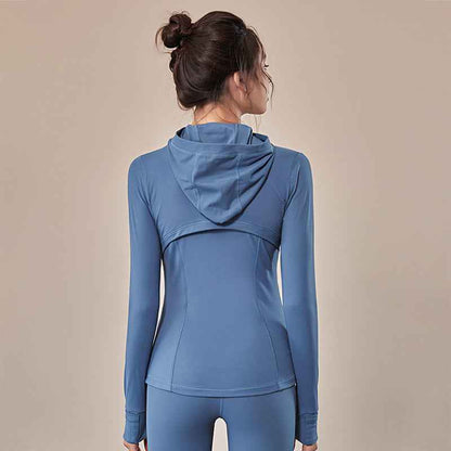 Hooded Sportswear Women’s Outerwear – Breathable Workout Jacket