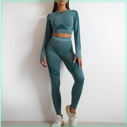 Women’s Seamless Sports Set – Workout Outfit with Booty Yoga Pants
