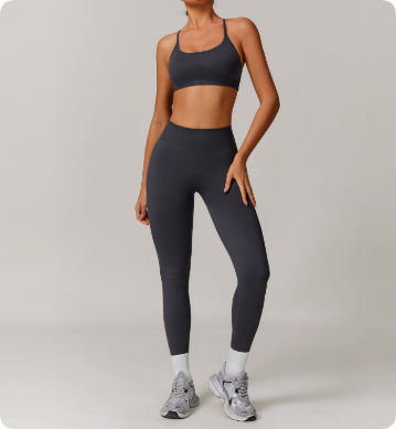 Women’s Seamless Beauty-Back Yoga Set – Quick-Dry Tight Running & Workout Activewear