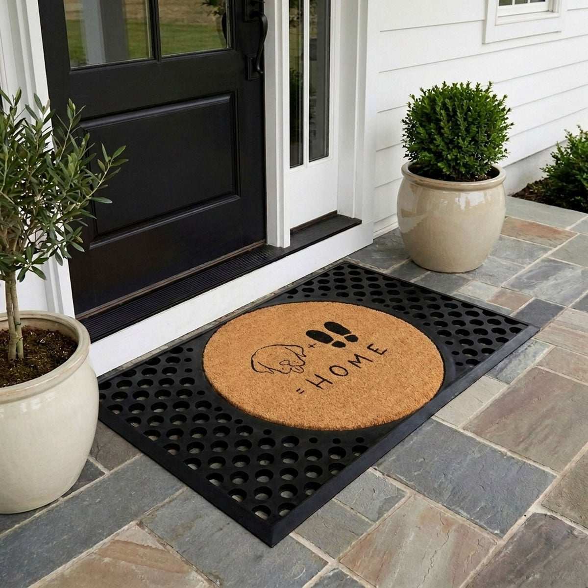 dog+feet=home round doormat set