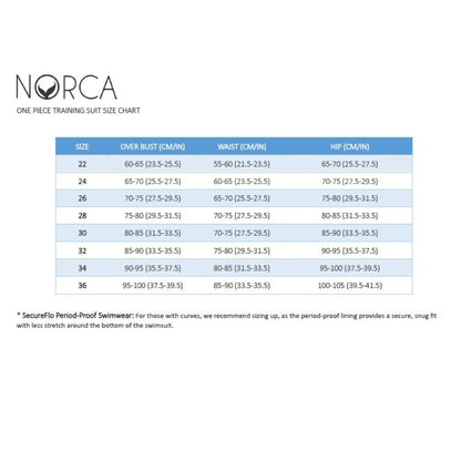 SecureFlo Onyx X-Back Period Training Swimsuit by Norca