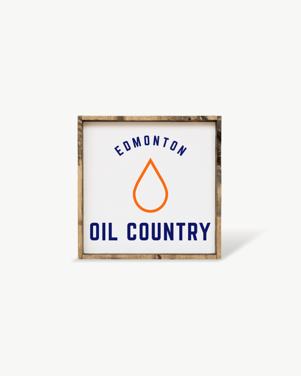 Edmonton Oil Country Holzschild – Von Edmonton Hockey inspirierte Wandkunst
