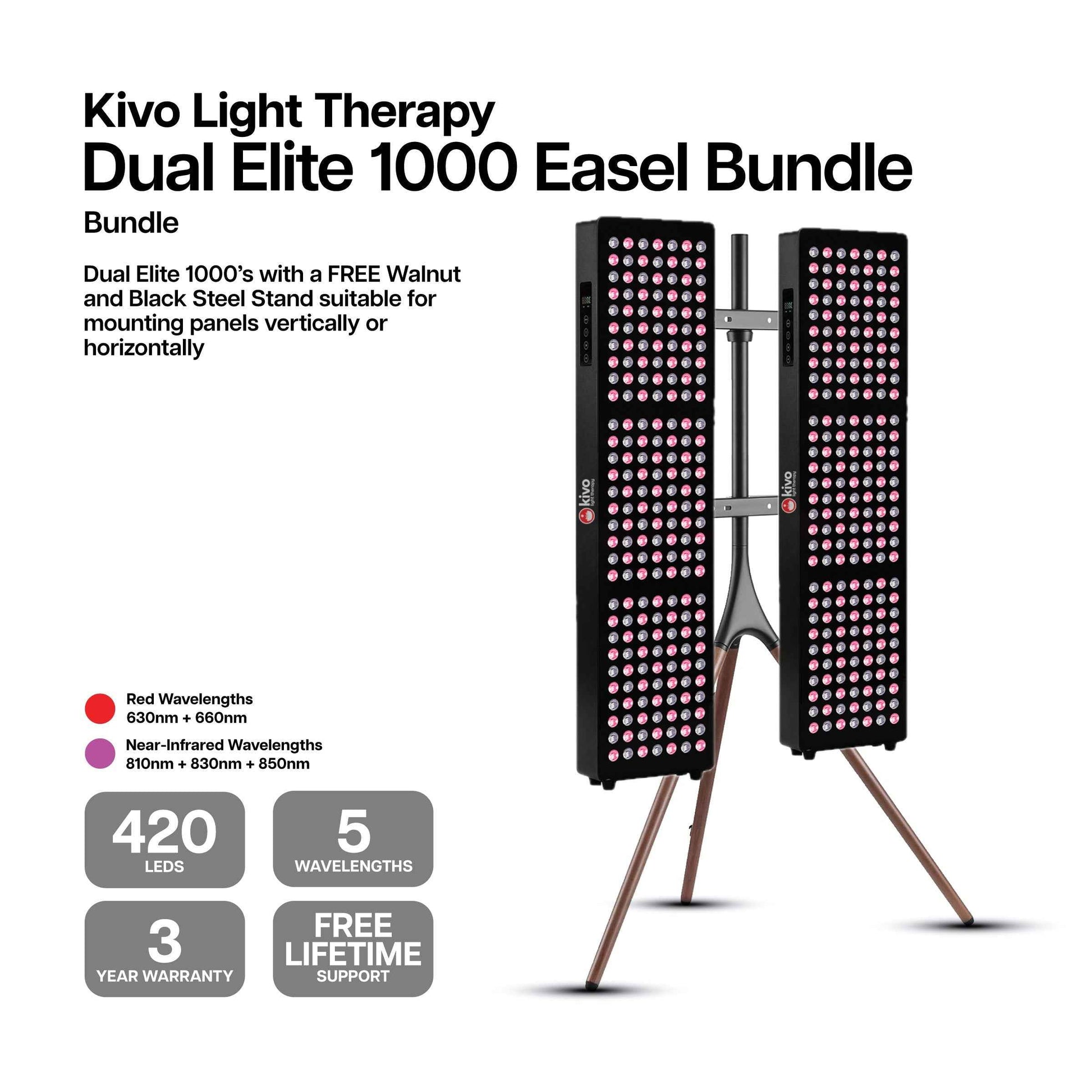 Kivo Elite 1000 Bundle: 2 x Elite 1000 & FREE Easel Stand