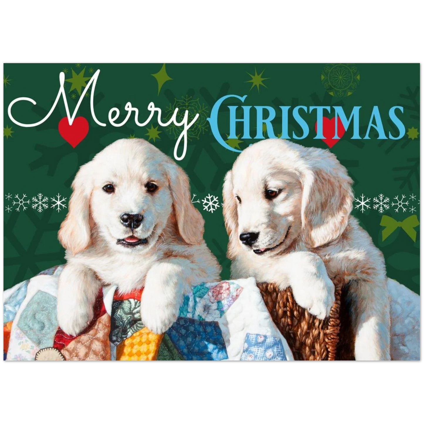 Puppy Christmas Cards – Pack of 10 Premium Folded Greeting Cards