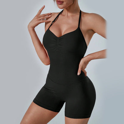Women’s Seamless One-Piece Yoga Jumpsuit – Quick-Dry Backless Fitness Bodysuit