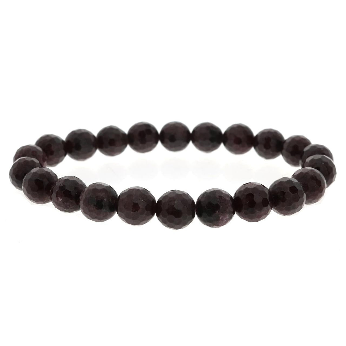 Garnet B Faceted Round Bracelet - 8mm