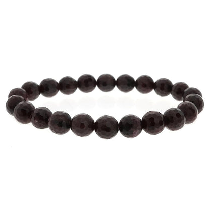 Garnet B Faceted Round Bracelet - 8mm