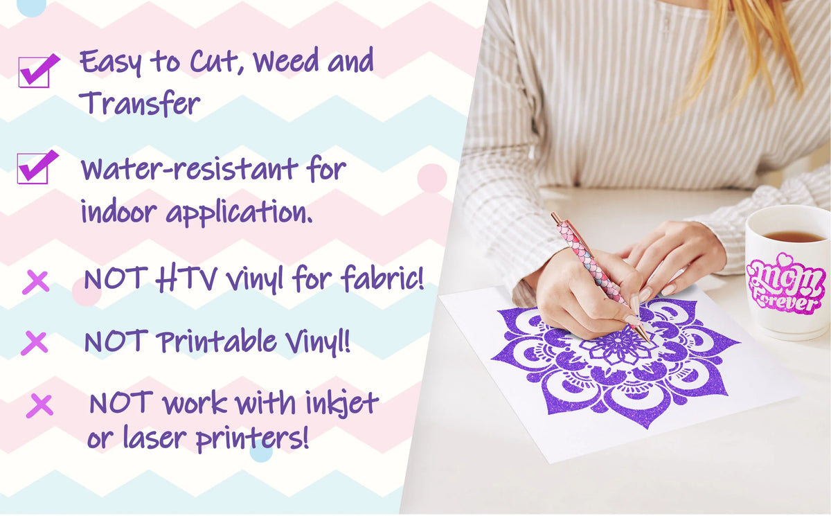 TeckWrap Glitter Adhesive Vinyl- Champagne Gold | Durable & Easy-to-Cut | Perfect for Craft Projects!
