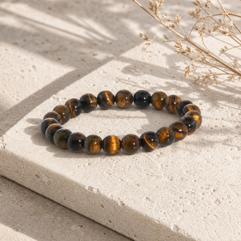 Gold Tiger's Eye Bead Bracelet