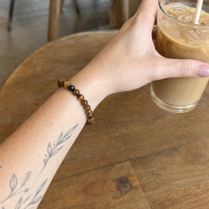 Gold Tiger's Eye Bead Bracelet