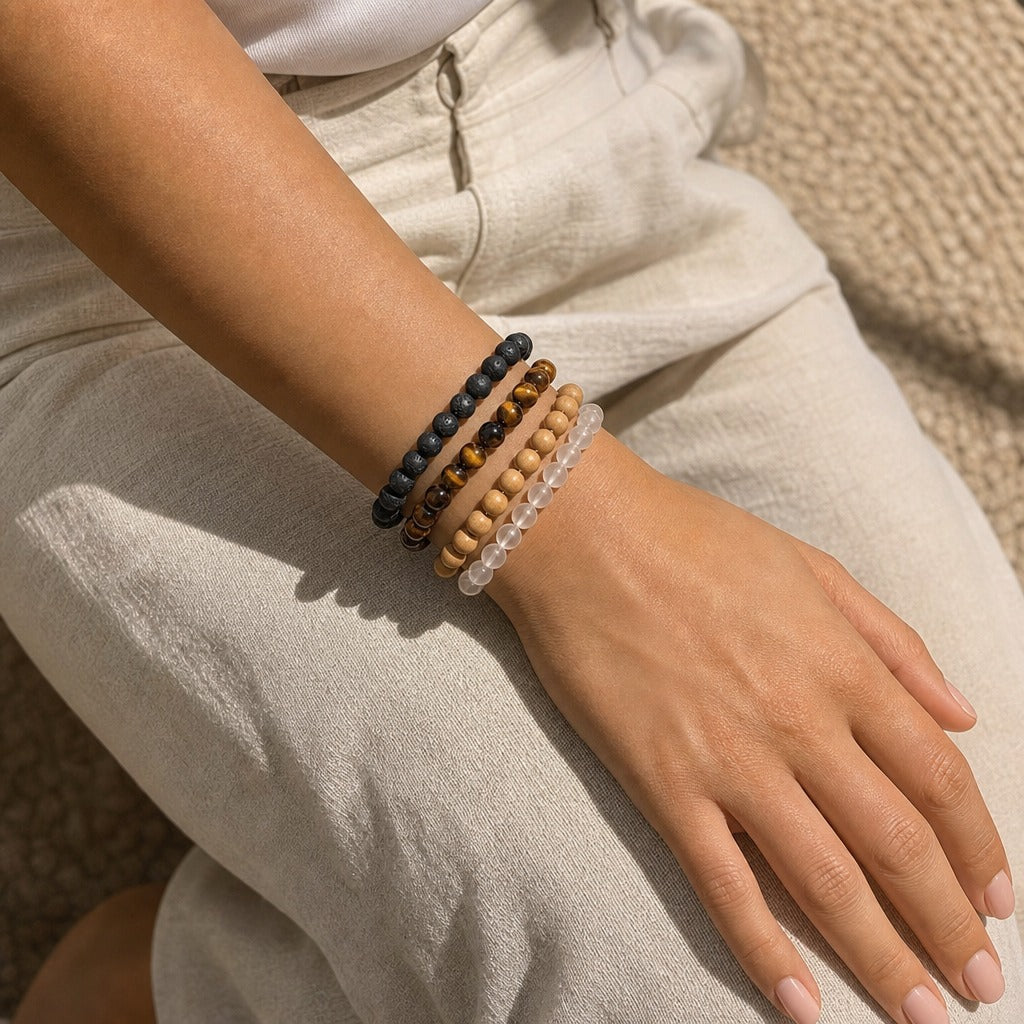 Gold Tiger's Eye Bead Bracelet