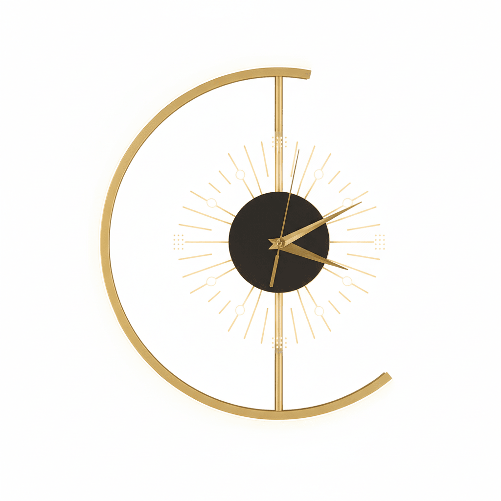 Goldene Sonnenfinsternis-Leuchtzeituhr