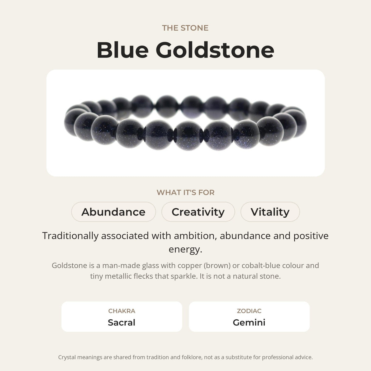 Goldstone Blue Round Bracelet (Synthetic)