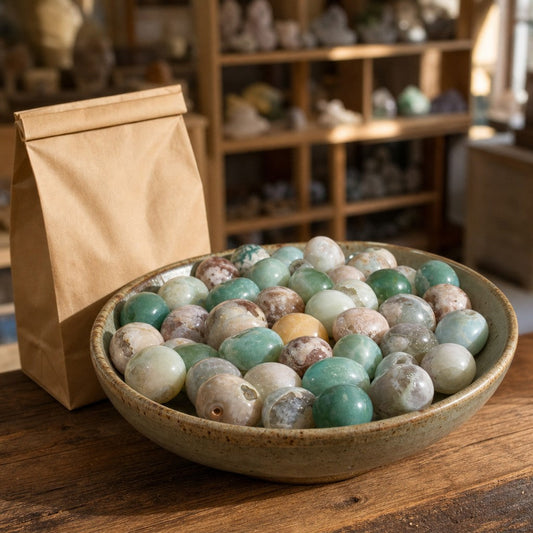Green Flower Agate Tumbled Stone