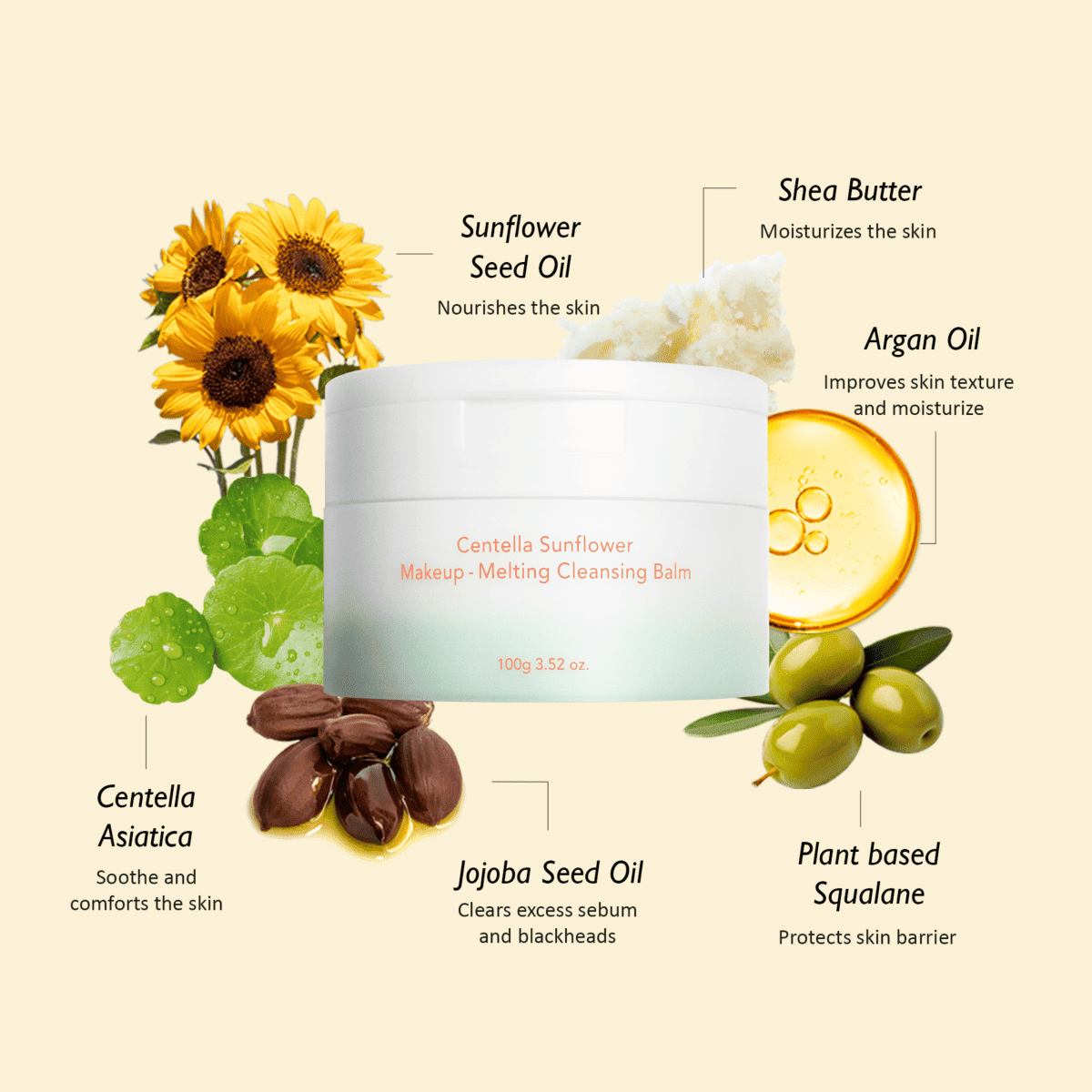 haruharu wonder Centella Sunflower Makeup-Melting Cleansing Balm 100g