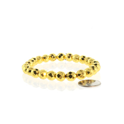 Hematite Electroplated Bead Bracelet (Enhanced)