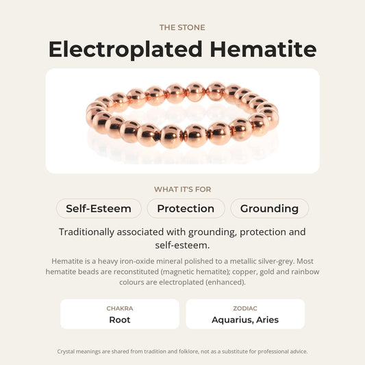 Hematite Electroplated Bead Bracelet (Enhanced)