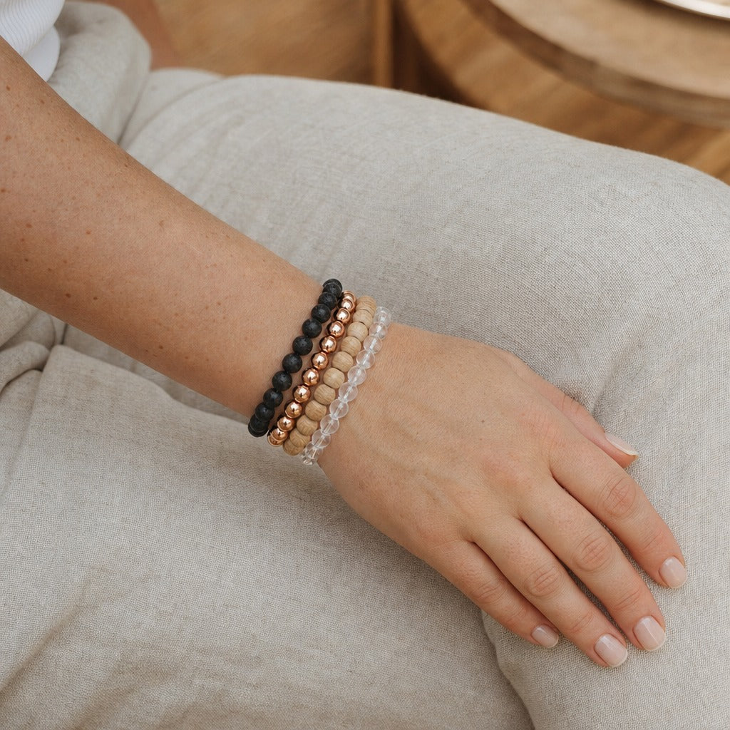 Hematite Electroplated Bead Bracelet (Enhanced)