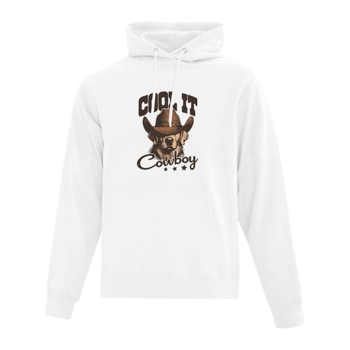 Hoodie "Cool it, cowboy" imprimé