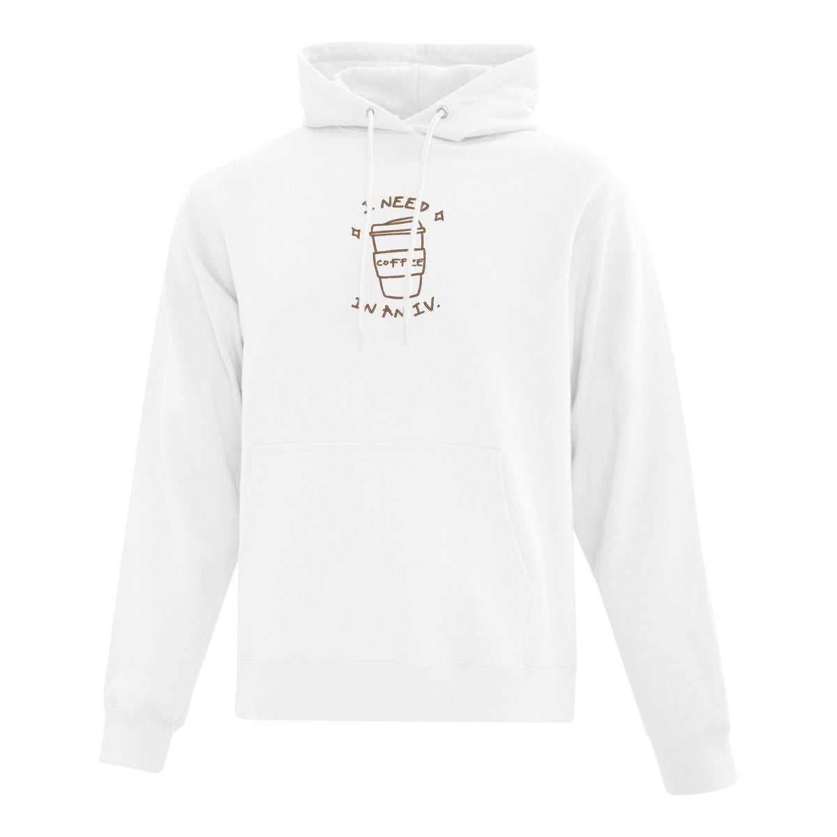 Hoodie "I Need Coffee" brodé