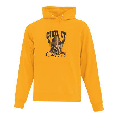 Hoodie "Cool it, cowboy" imprimé