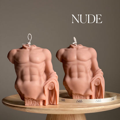 Apollo Sojawachskerze | Männlicher Torso, unbeduftete Dekoration