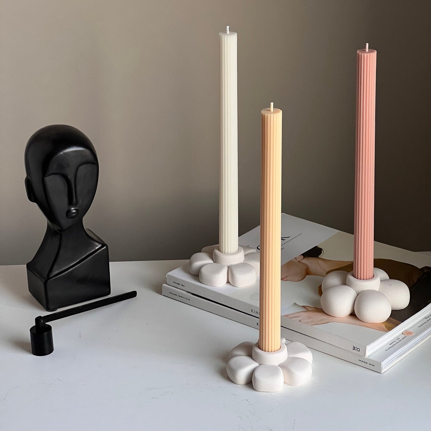 Jesmonite Blumen-Kerzenständer: Handgemachte Tischdekoration