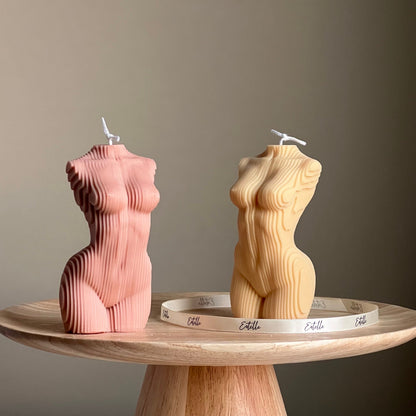 Geometrische Frauen Torso Kerze: Handgemachte Vegane Sojawachs Skulptur