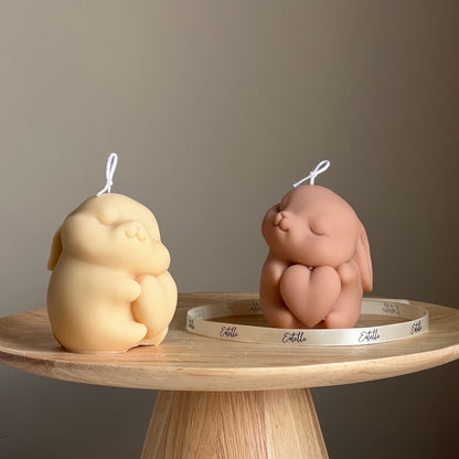 Hasen-Sojakerze | Kinderzimmer-Deko, Veganes Geschenk