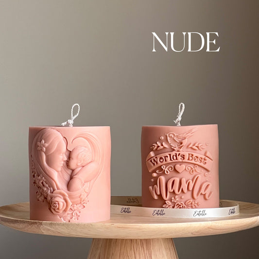 Mama Soy Wax Candle | Sculptural Vegan Pillar Candle