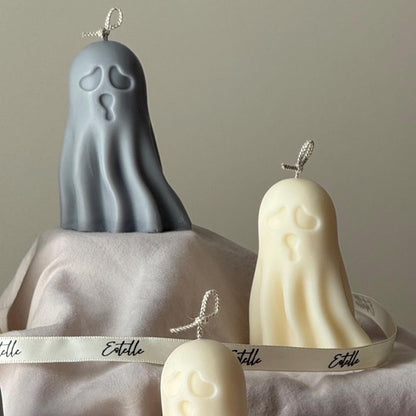 Gruselige handgemachte Geisterkerze: Halloween Sojawachs Deko