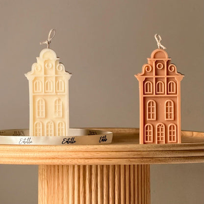 Petit Maison Kerze: Handgefertigte skulpturale Heimdekoration